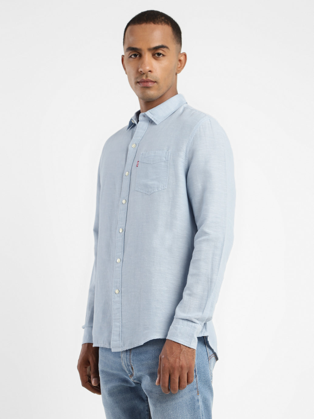 Men's Solid Spread Collar Linen Shirt LEVI'S