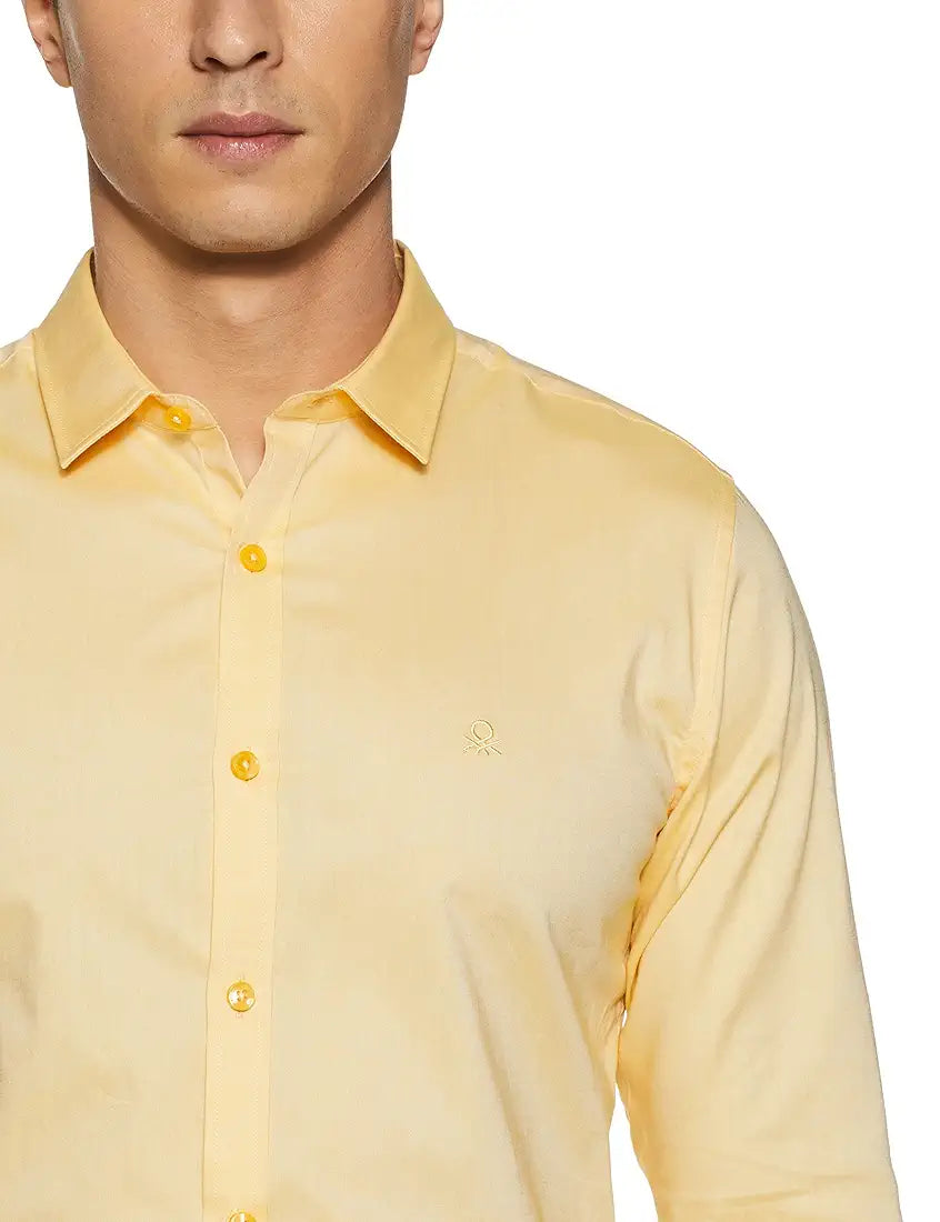 Regular Fit Spread Collar Solid Tencel Shirt UCB