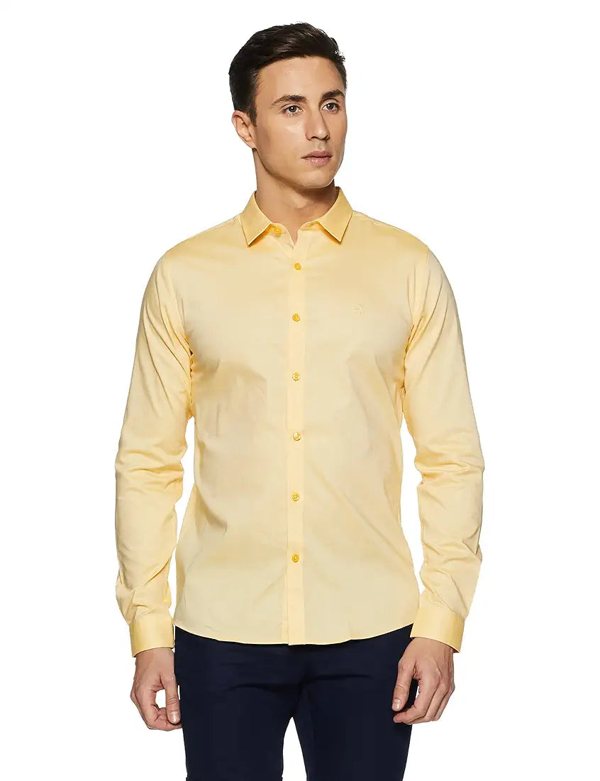 Regular Fit Spread Collar Solid Tencel Shirt UCB