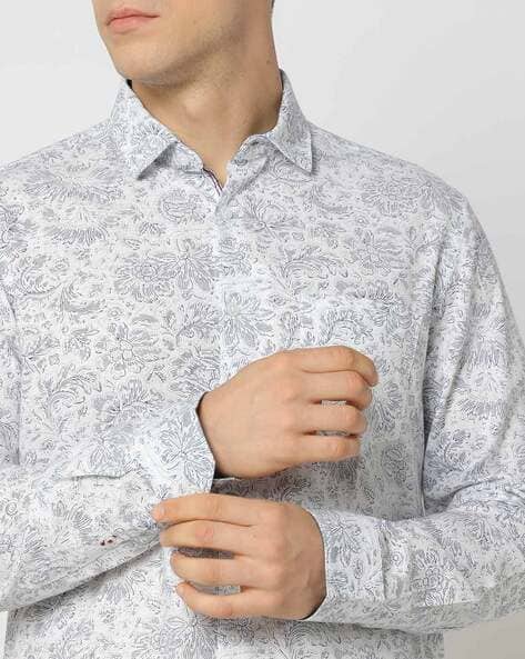Men Floral Print Slim Fit Shirt by Netplay