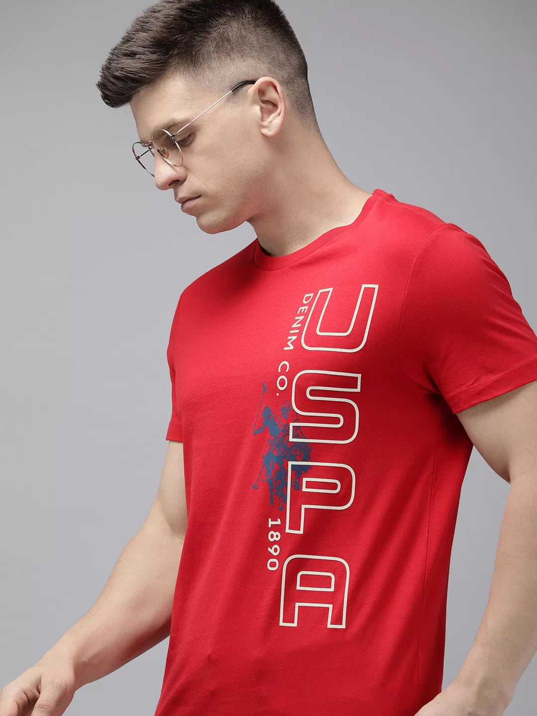 Brand Logo Printed Pure Cotton T-shirt by U. S. POLO ASSN.