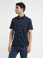 Men's Solid Spread Collar Shirt Blue Levi's