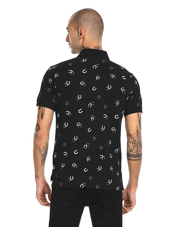 Ribbed collar cotton polo T-shirt by U. S. POLO ASSN