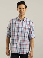 Men Checked Full Sleeve Cotton Shirt by Indian Terrain