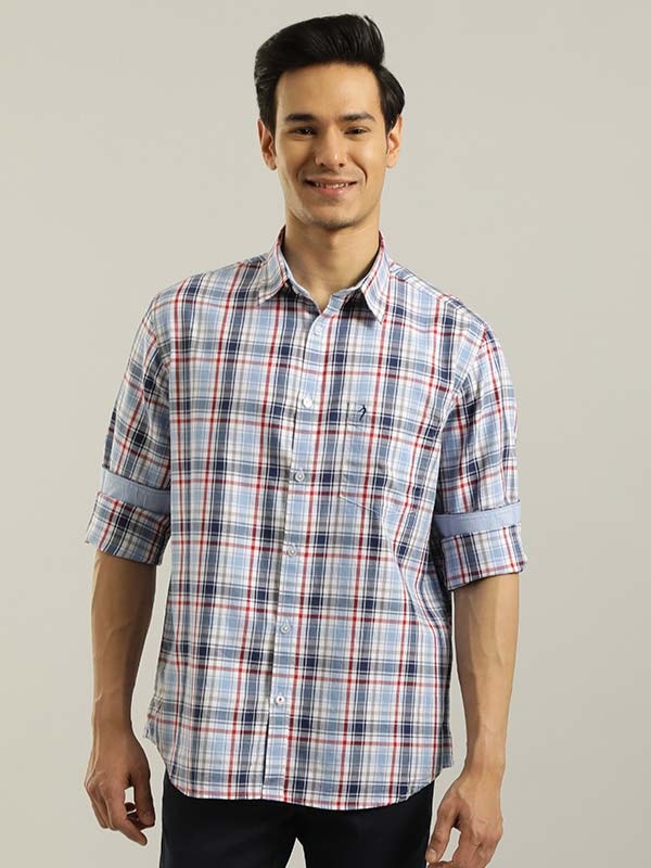 Men Checked Full Sleeve Cotton Shirt by Indian Terrain