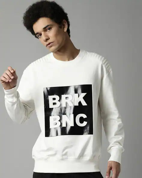 Typographic Print Crew-Neck sweatshirts by Break Bounce