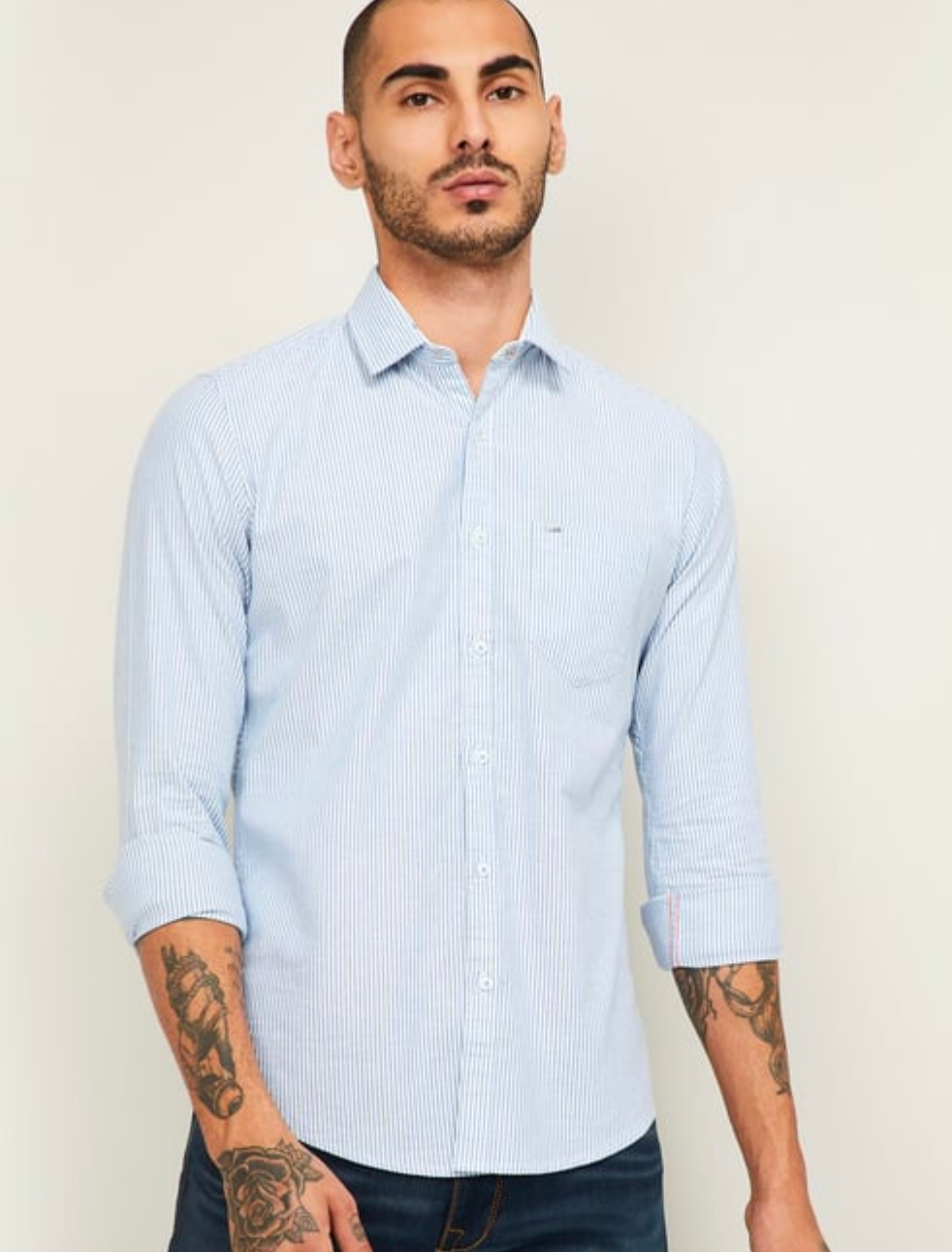 KILLER Men Striped Full Sleeves Slim Fit Casual Shirt