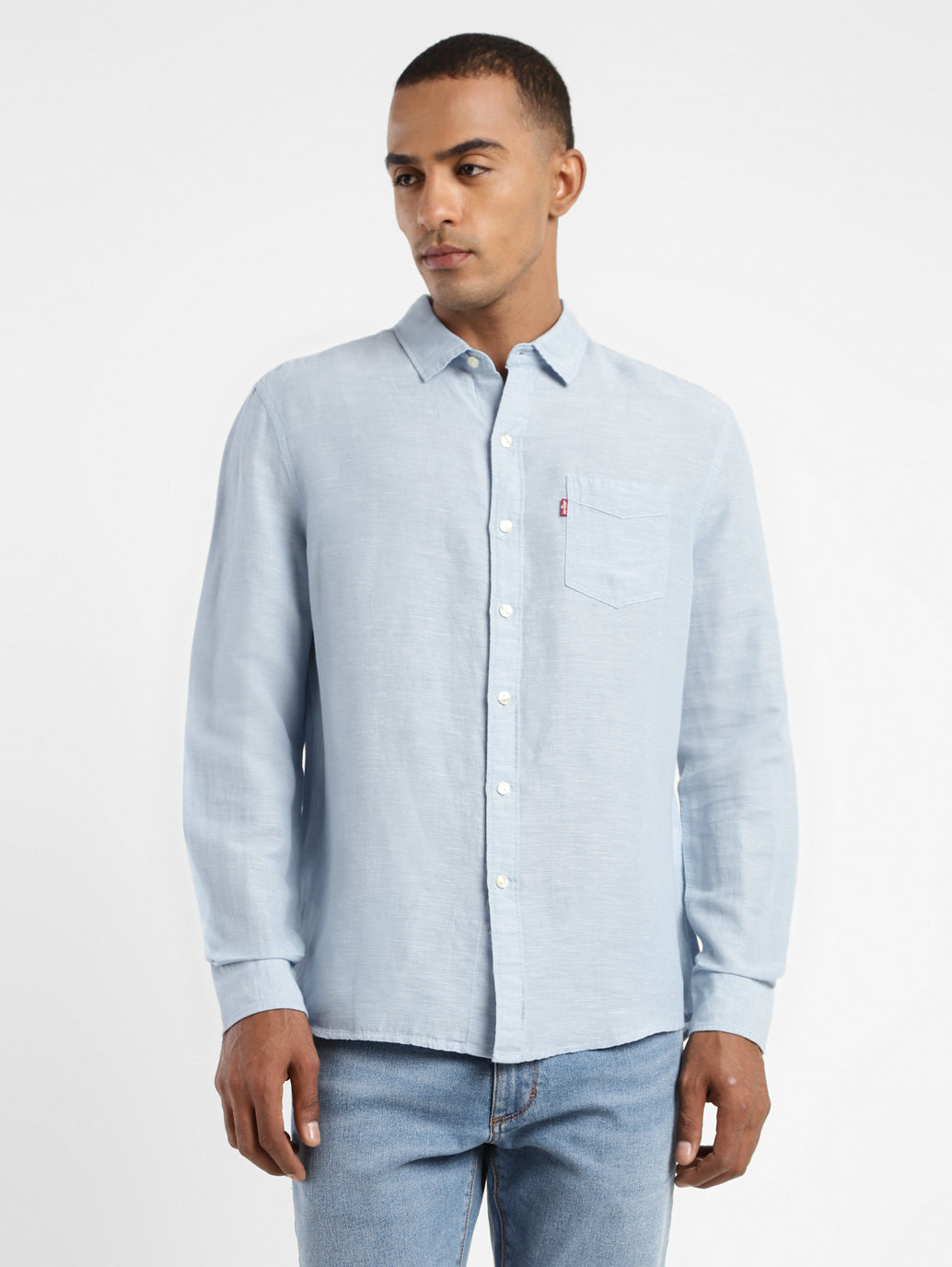 Men's Solid Spread Collar Linen Shirt LEVI'S