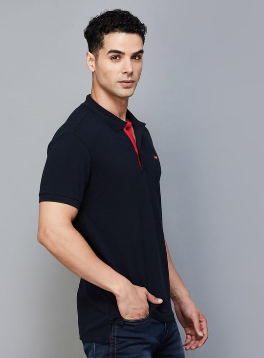 LEVI'S Men Solid Regular Fit Polo T-shirt