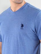 USPA | V-NECK BLUE T-SHIRT