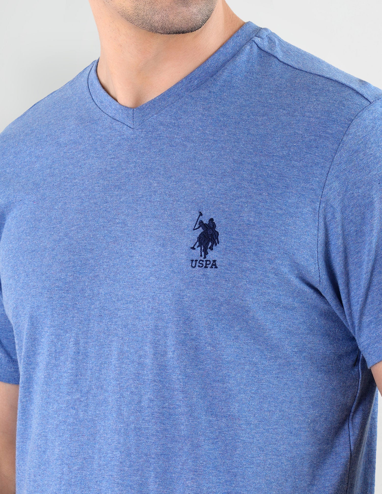 USPA | V-NECK BLUE T-SHIRT
