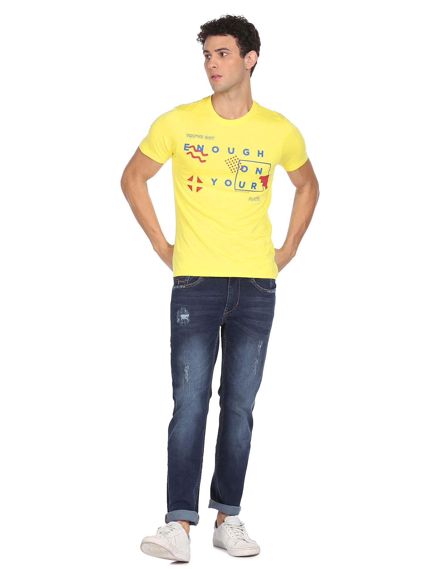 Graphic Print Cotton Print T-shirt by Flying Machine