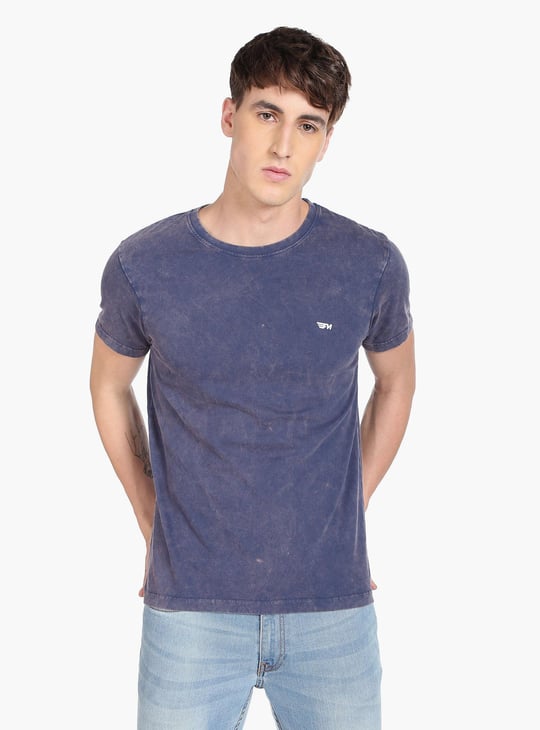 Men Dyed Regular Fit T-shirt by Flying Machine