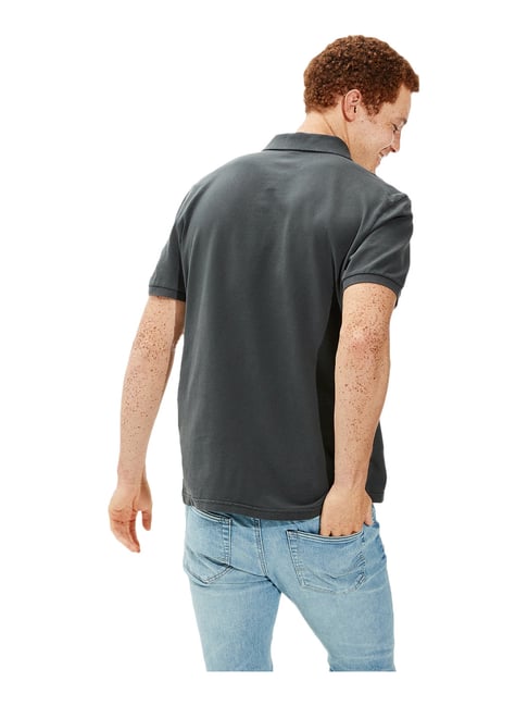 American eagle dark grey regular fit POLO t-shirt