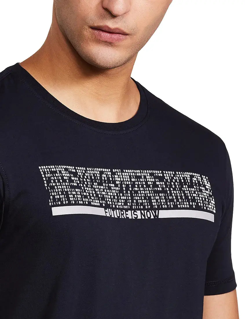 Spykar Men's Printed Slim Fit T-Shirt
