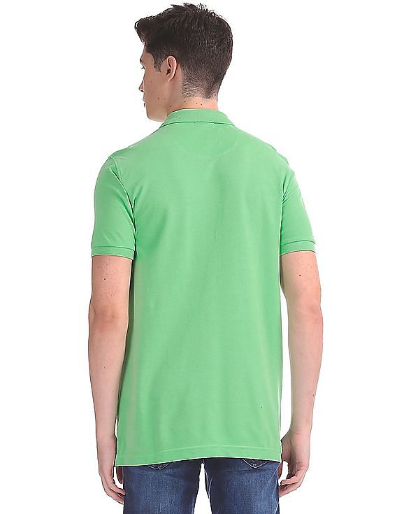 Solid Pique Polo Print T-shirt by Flying Machine