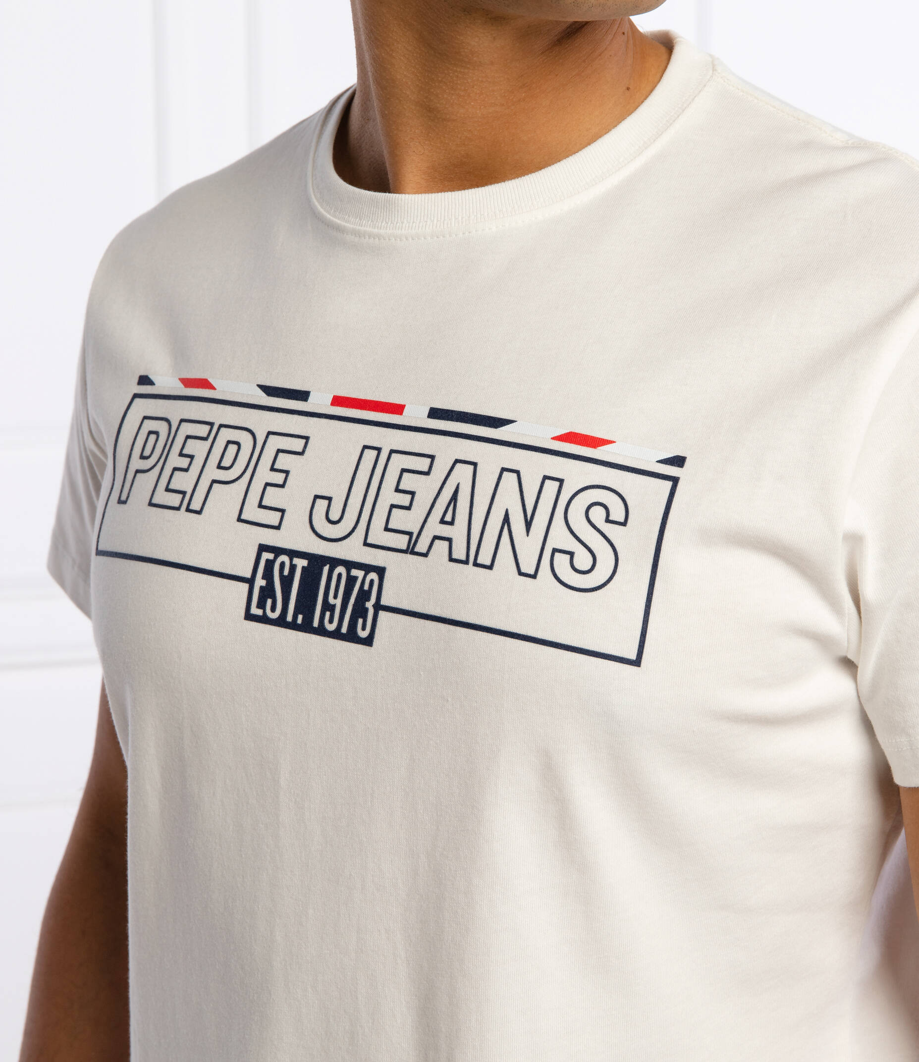 Short sleeve t-shirt for man with printed logo on chest by Pepe Jeans