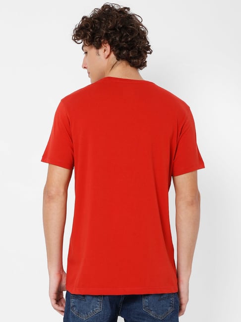 Spykar Red Crew T-Shirt