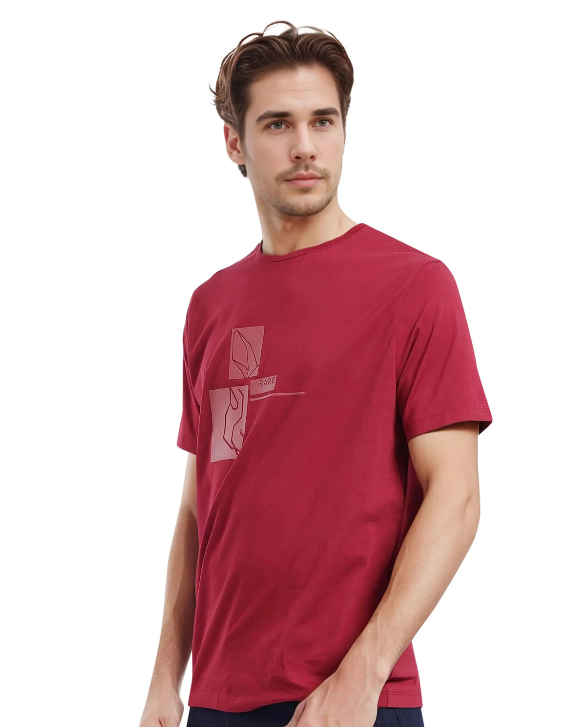 GRAPHIC LOGO PRINT T-SHIRT
FEINE RED BY RARE RABBIT