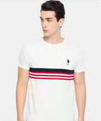 USPA men's Round neck white T-shirt