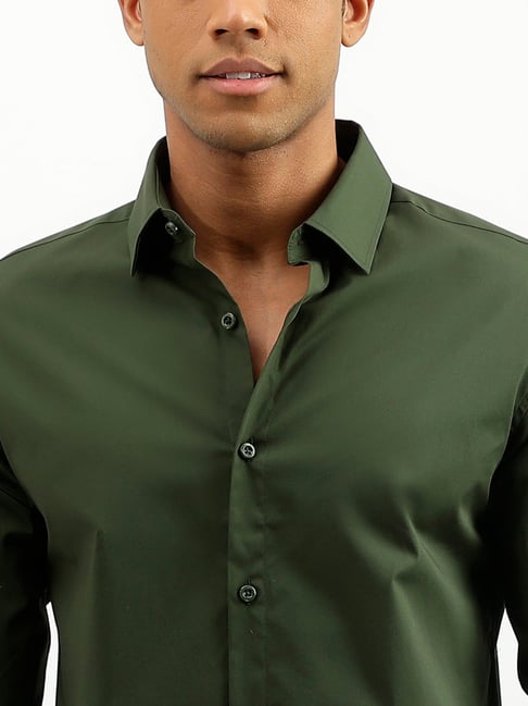 Regular Fit Spread Collar Solid Tencel Shirt UCB