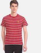 Comfort Fit Striped Cotton Henley Lounge T-shirt by U. S. POLO ASSN.