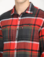 Men's Plaid Red Spread Collar Shacket Levi's