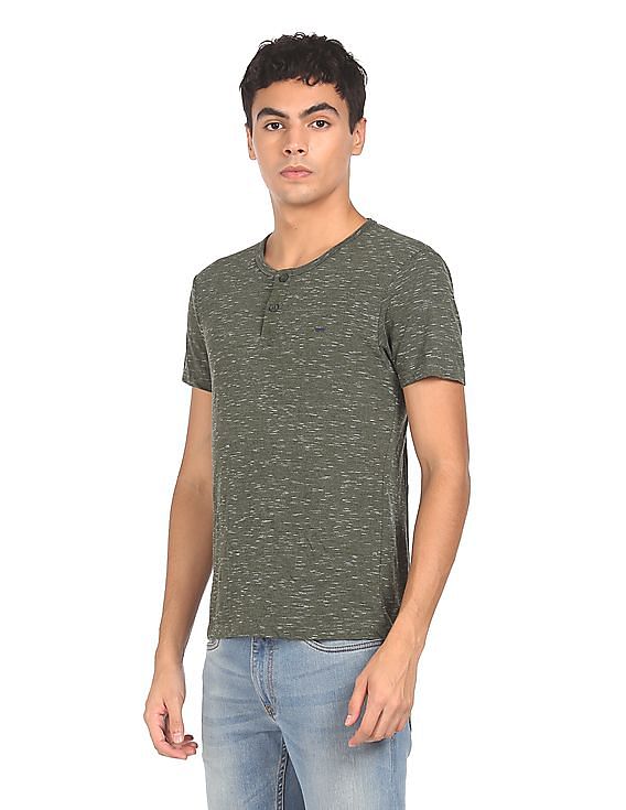 Heathered Henley T shirt by Flying Machine