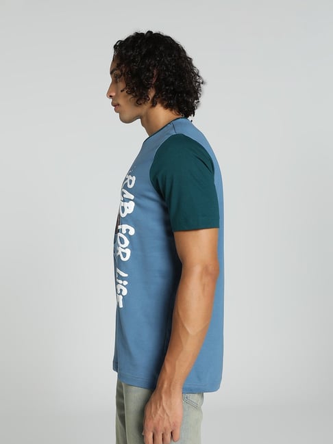 Puma x RCB Blue Regular Fit Graphic Print Athleisure T-Shirt