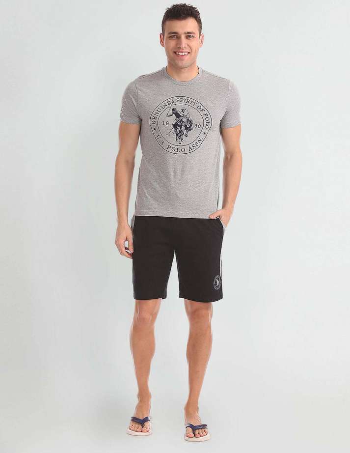 USPA| men's printed round neck t-shirt