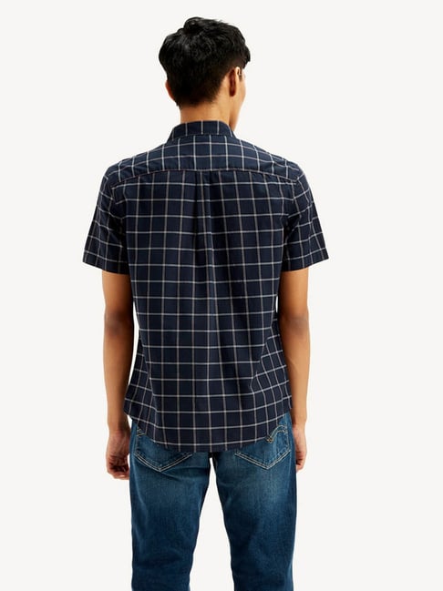 Levi's checked NEAVY BLUE half sleeve shirt
