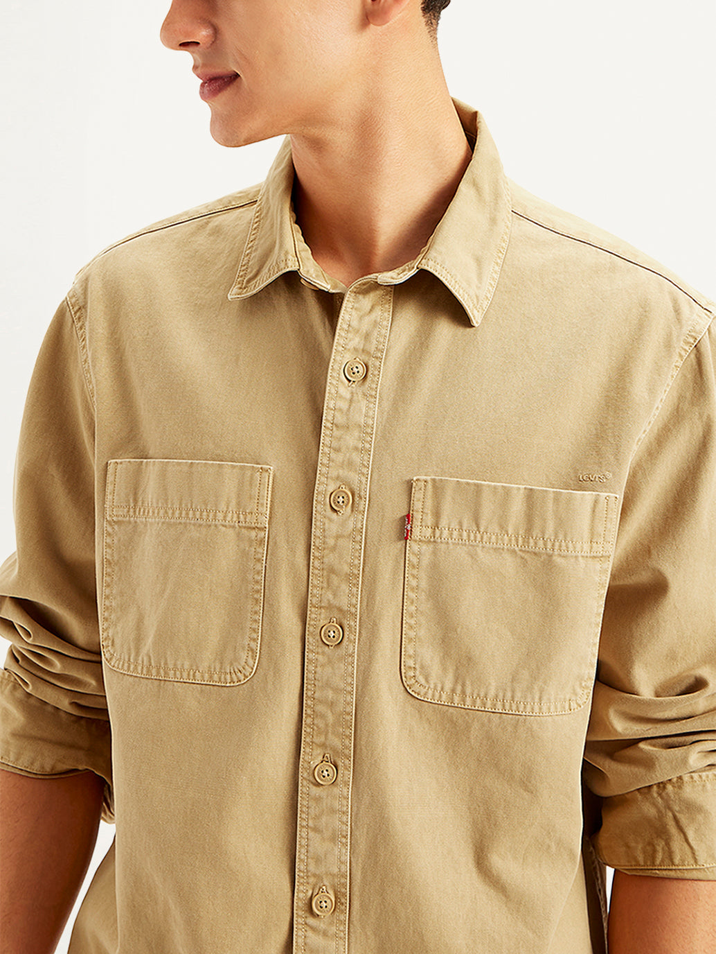 Men's Solid Straight Fit Denim Shirt LEVI'S