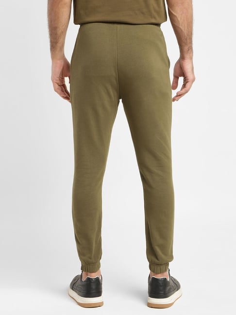 Levi's Hunter Olive Pure Cotton Regular Fit Logo Printed Joggers