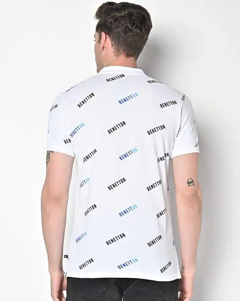 Brand Print Polo T-Shirt by United Colors of Benetton