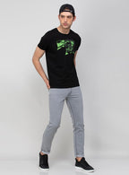 Men Graphic Printed Crew Neck Regular Fit T-shirt by Spykar