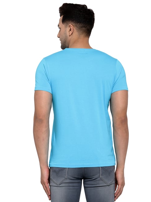 Sky Blue Printed Round Neck Short Sleeves T-Shirt by Pepe jeans
