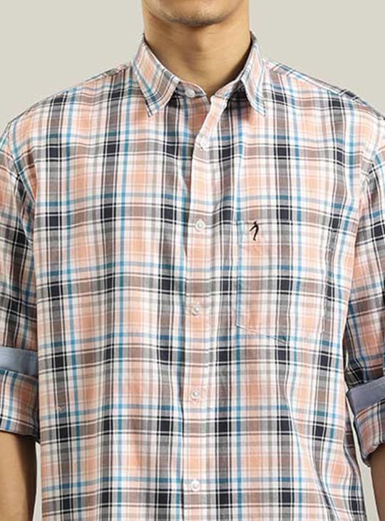 INDIAN TERRAIN Men Checked Slim Fit Casual Shirt