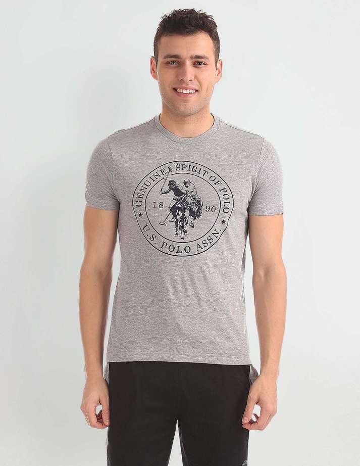 USPA| men's printed round neck t-shirt