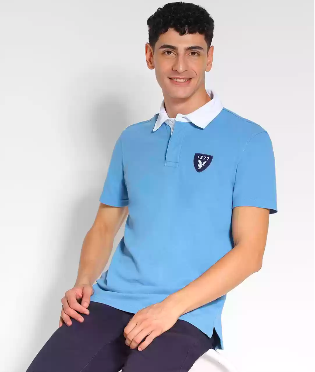 AMERICAN EAGLE OUTFITTERS solid POLO T-SHIRT