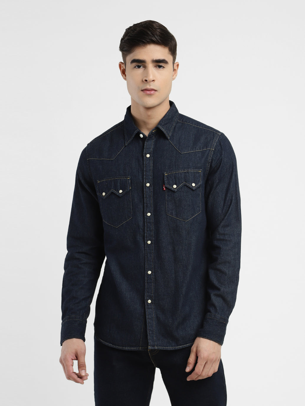 Men's Solid Blue Collar Shirt Levi's