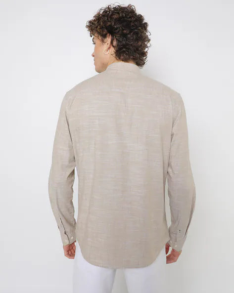 Men Heathered Slim Fit Shirt by Netplay