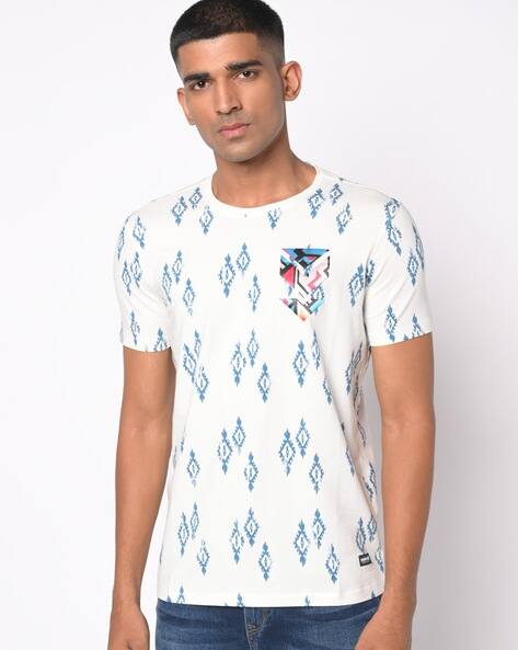 Graphic slim fit crew neck t-shirt by Spykar