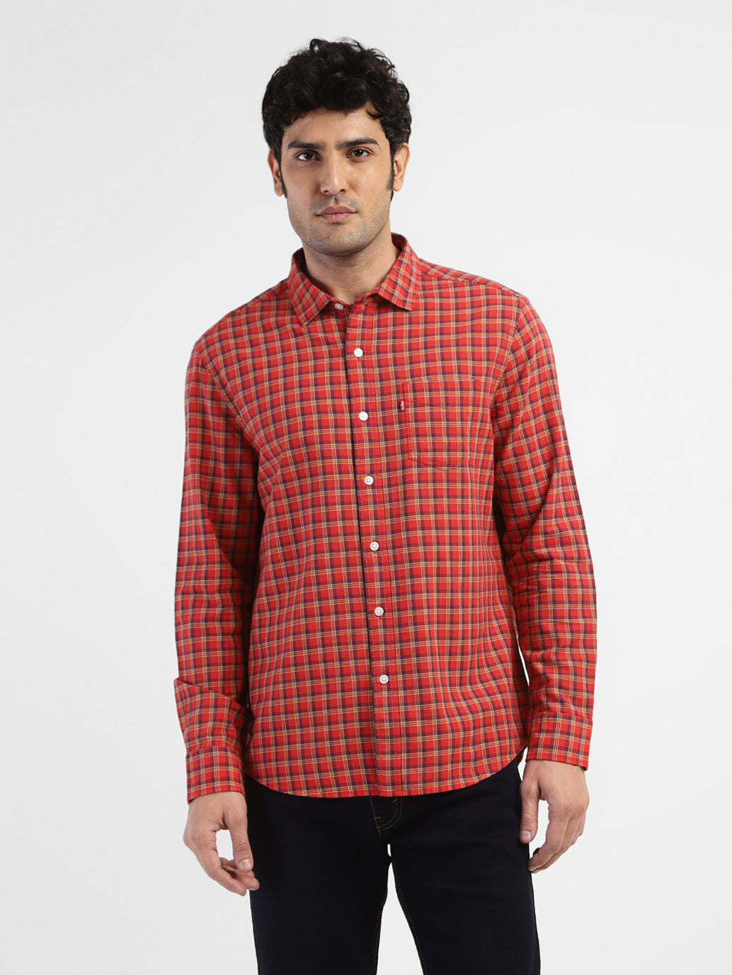 Men's Checkered Spread Collar Shirt Levi's