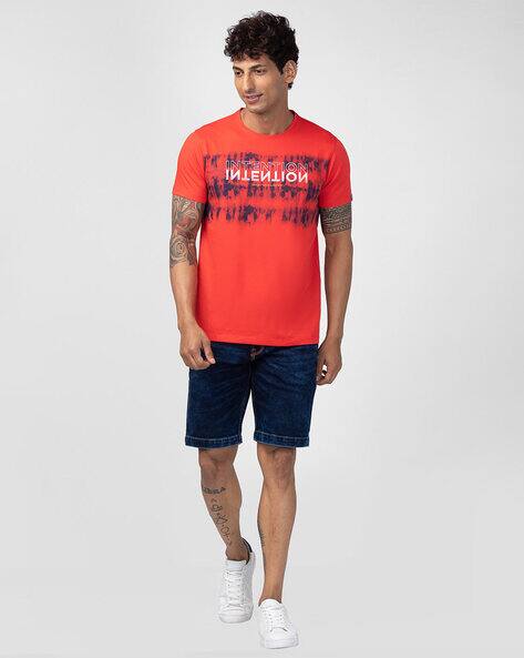 Regular Fit Typographic Printed T-shirt by Spykar