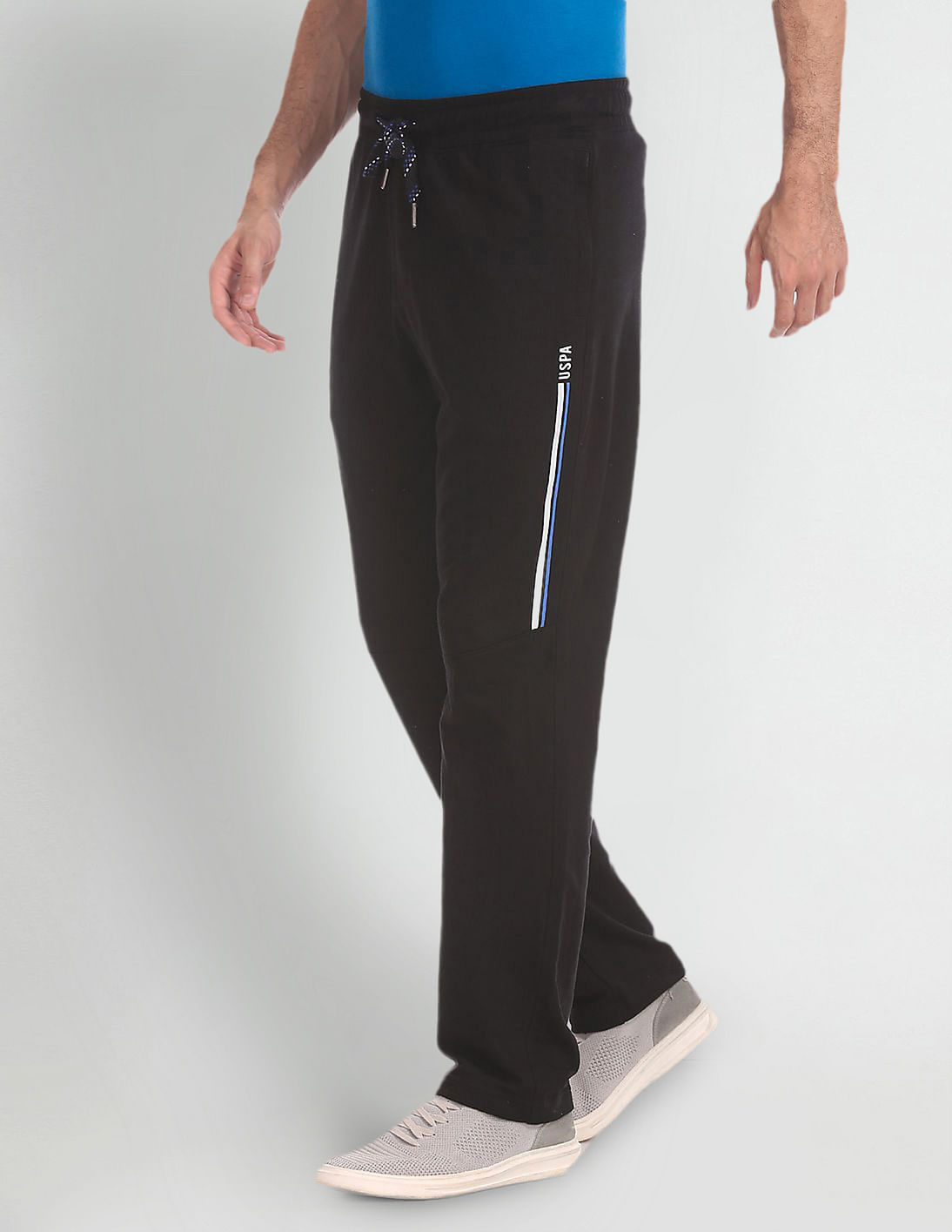 Comfort Fit Solid Cotton Polyester I673 Lounge Track Pants USPA