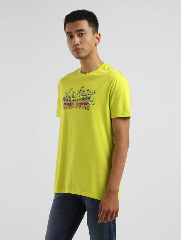 LEVI'S| men printed typography round neck cotton t-shirt