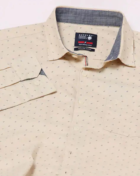 Printed Cotton Shirt by Netplay