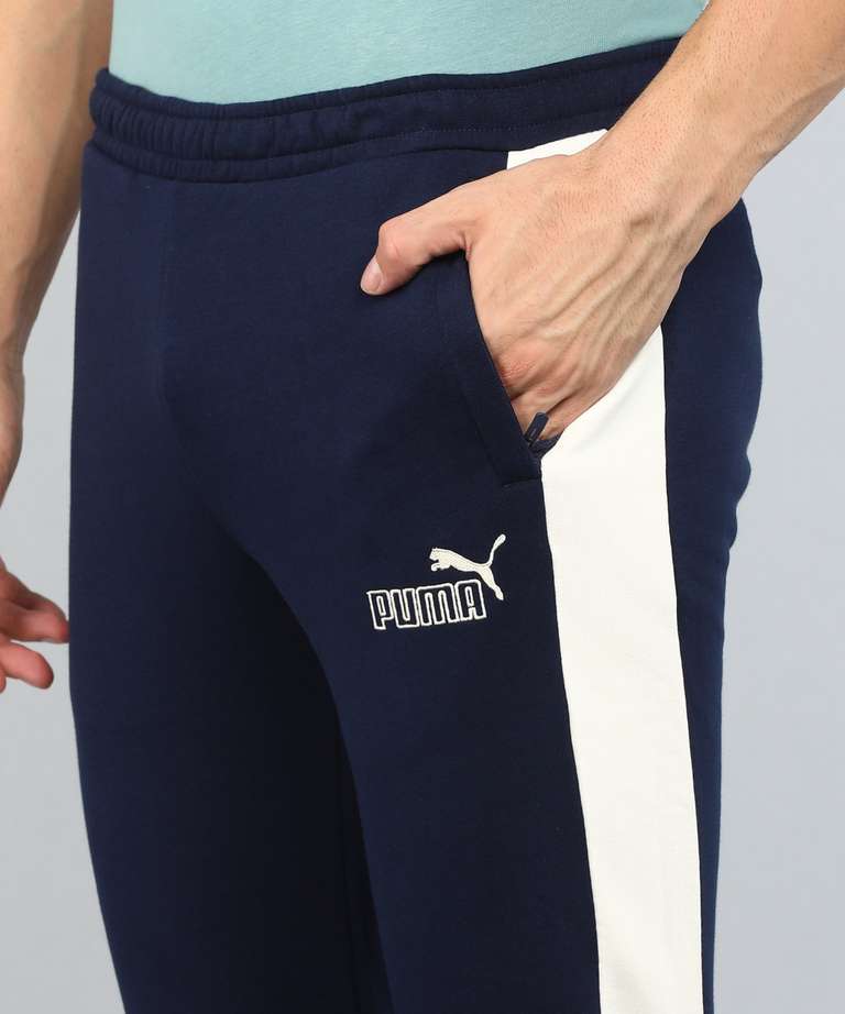 Puma×1DER core pants || men's colorblock blue track