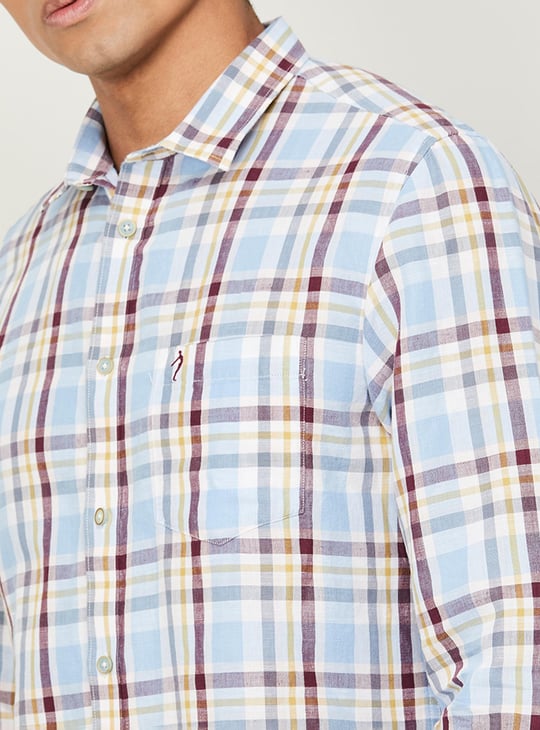 INDIAN TERRAIN Men Checked Slim Fit Casual Shirt