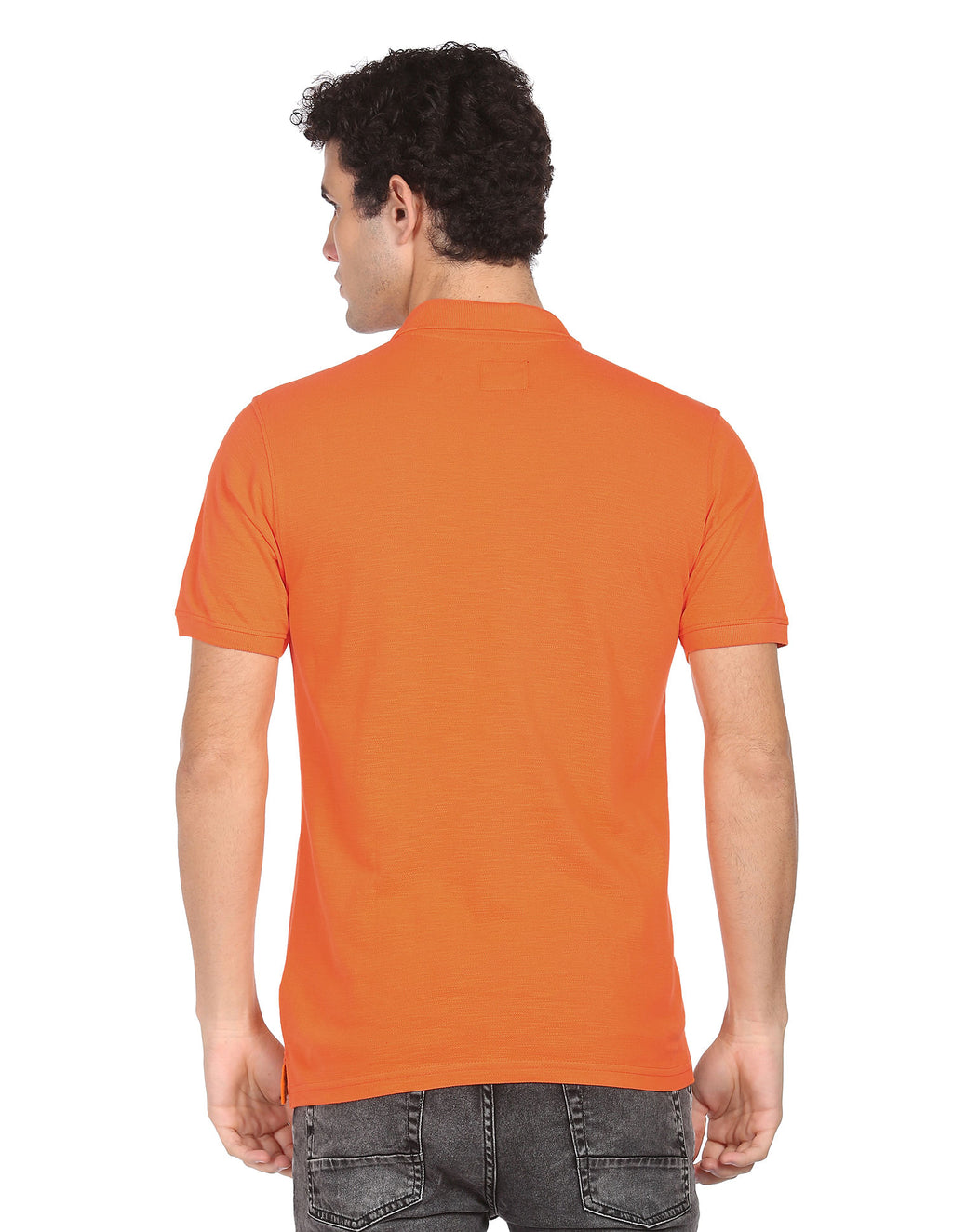 Solid Pure Cotton Polo T-shirt by Flying Machine